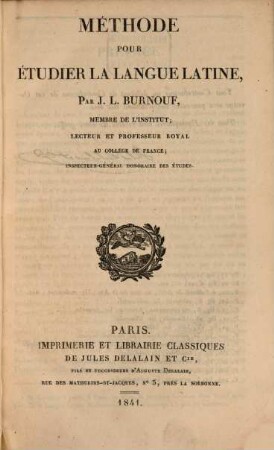 Méthode pour étudier la langue latine