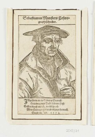 Bildnis Sebastian Münster, aus: Nicolas Reusner, "Kontrafakturbuch", Straßburg 1587