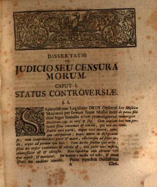 Diss. iuris gentium de iudicio seu censura morum