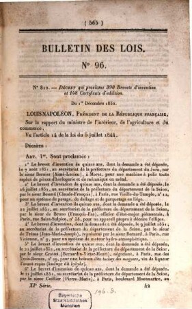 Bulletin des lois de la République Française. Partie principale. 2,2. 1853 = Sem. 2