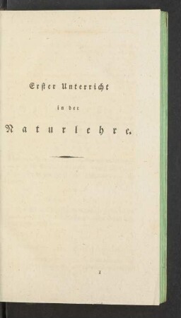 Einleitung in die Naturlehre.