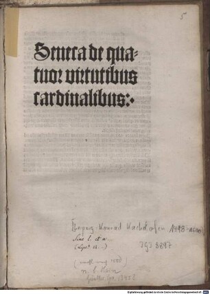 Formula vitae honestae : Mit lat. Kommentar und dt. metrischer Übers. Mit Vita Senecas