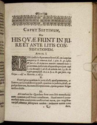 Caput Septimum, De His Quæ Fiunt In Jureet Ante Litis Contestationem.