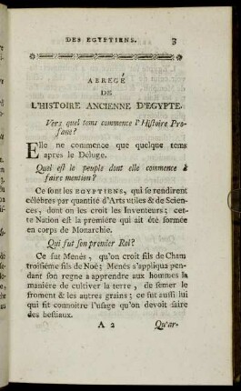 Abregé de L´Histoire Ancienne D´Egypte.