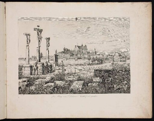 Die Burg von St. Johannis-Kirchhof aus gesehen. - Johannisfriedhof, Nürnberg; Burg Nürnberg, Nürnberg