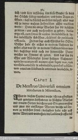 Caput I. De Menstruo Universali omnium Metallorum & Mineralium