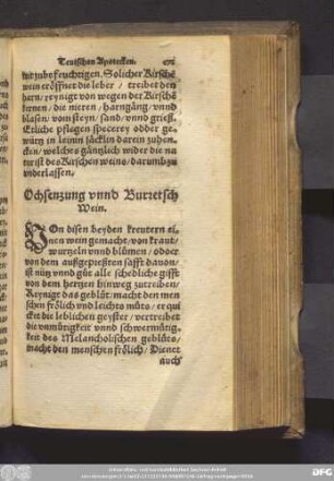 Ochsenzung unnd Burretsch Wein.