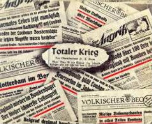 Reich bebilderte Abwurf-Flugschrift der Alliierten zu den Folgen des "totalen Krieges" für Deutschland