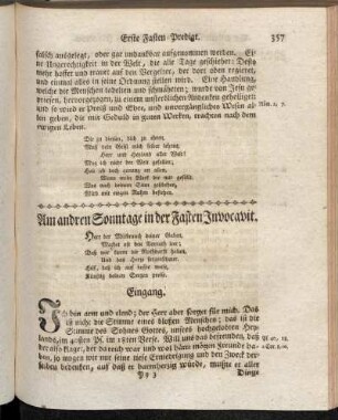 Am andren Sonntage in der Fasten Invocavit