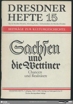 Sachsen und die Wettiner : Chancen und Realitäten