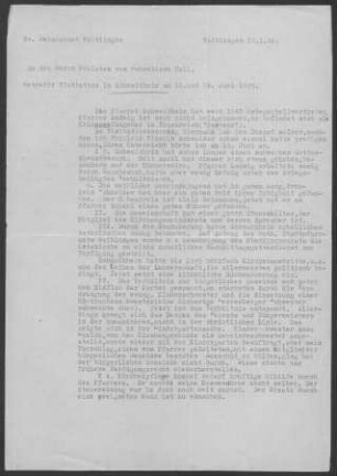 Schwaikheim: Visitationsbericht 1946