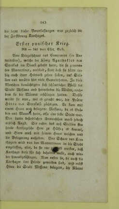 Erster punischer Krieg. 264 - 241 vor Chr. Geb