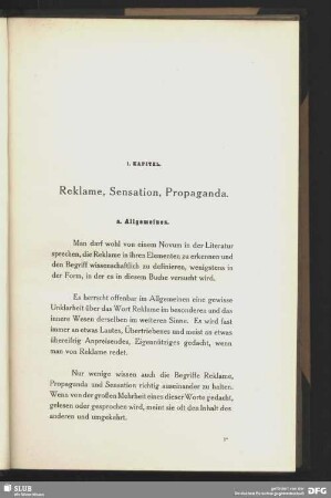 Reklame, Sensation, Propaganda