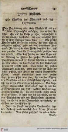 Dritter Abschnitt: Die Muskeln des Oberarms und des Vorderarms