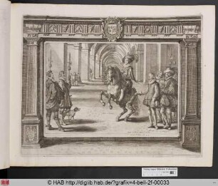 [König Ludwig XIII beim Dressurreiten]