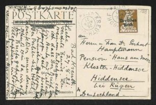 Brief von Ethel Mary Fiedler an Gerhart Hauptmann und Margarete Hauptmann