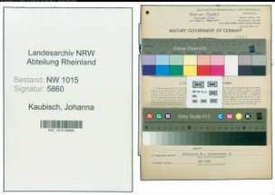 Entnazifizierung Johanna Kaubisch , geb. 05.11.1889 (Kauffrau)