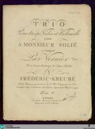 Trio pour harpe, violon et violoncelle