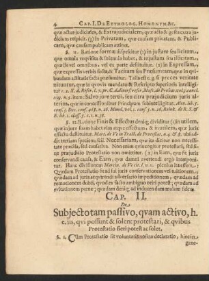 Cap. II. De Subjectotam passivo, quam activo, [...]
