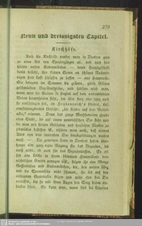 Neun und dreissigstes Capitel. Kirchhöfe