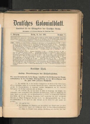 15. Juli 1891. Nummer 14.