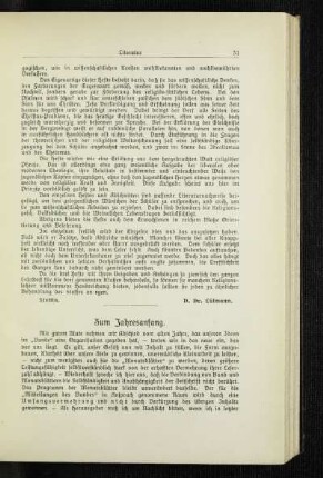 Zum Jahresanfang