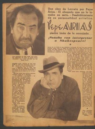 Pepe Arias, pedra imán de la carcajada... ¡Soñaba con interpretar a Shakespeare!