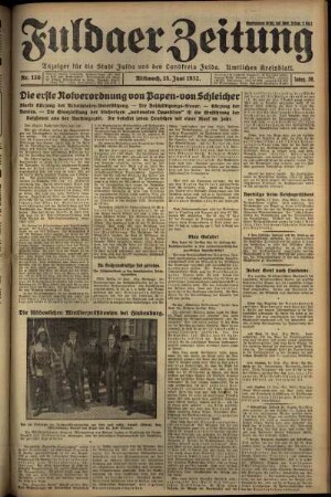 Erste Ausgabe vom Mittwoch, den 15. Juni 1932.