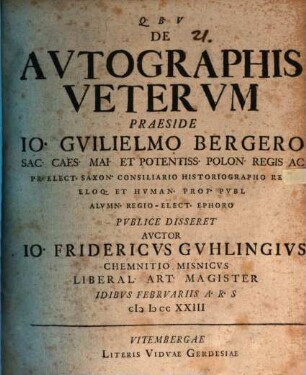 De Avtographis Vetervm