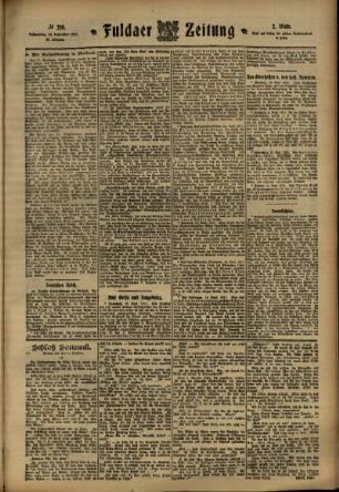 Zweite Ausgabe vom Donnerstag, den 14. September 1911.