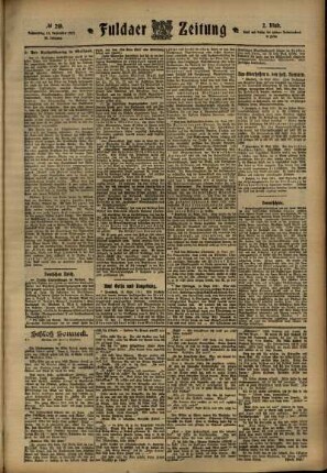 Zweite Ausgabe vom Donnerstag, den 14. September 1911.