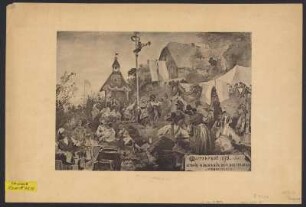 Darstellung eines Kirchweihfestes in Niederpoyritz bei Dresden, 1878 : Mappenfest 1878, 1. Juli : Altbair. Kirchweih beim Barthelbauer in Niederpoyritz / H. Vogel. - [S.l.] , 1878. - 1 Kunstbl. : s/w ; 32 x 23 cm