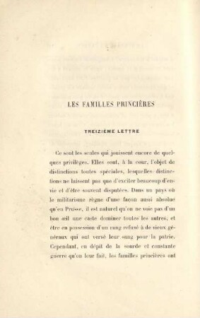 Les familles princières. Treizième lettre