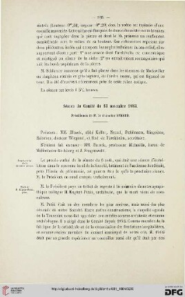 Séance du Comité du 13 novembre 1883