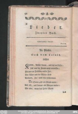 Lieder. Zweytes Buch.