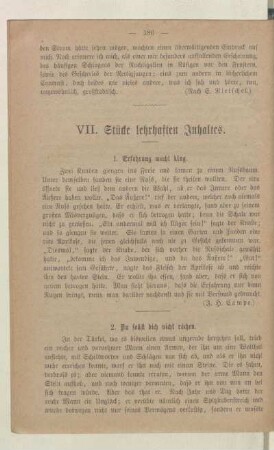 VII. Stücke lehrhaften Inhaltes