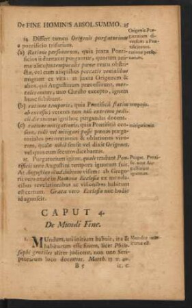 Caput 4. De Mundi Fine.