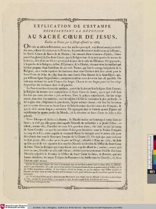 Explication de l'estampe représentant la dévotion au sacré coeur de Jesus