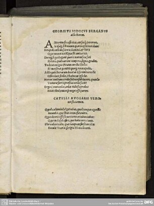 GEORGIUS IODOCUS BERGANUS ad lectorem.