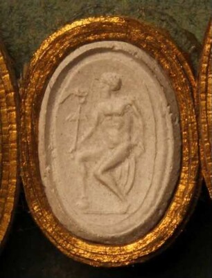 Sitzender Merkur mit Schlangenstab (Daktyliothek, Erstes Mythologisches Tausend)