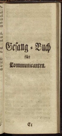 Gesang-Buch für Communicanten