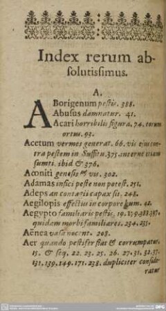 Index rerum absolutissimus.