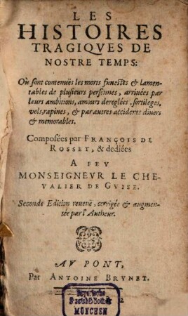 Les histoires tragiques de nostre temps