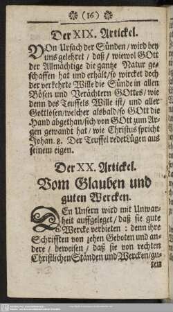Der XIX. Artickel