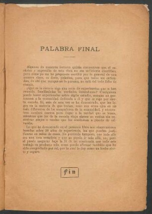Palabra final