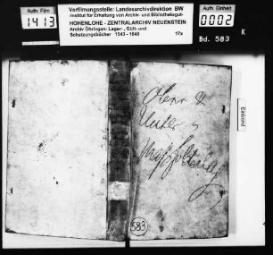Lager- und Gültbuch über Obermaßholderbach und Untermaßholderbach.