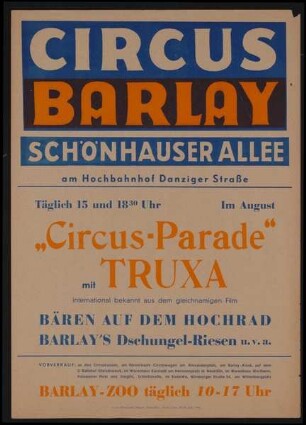 Circus Barlay - Circus-Parade mit Truxa, Berlin, 1946