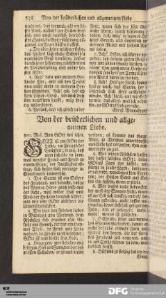 Von der brüderlichen und allgemeinen Liebe.