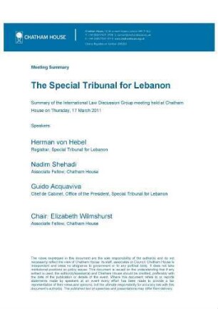 The special tribunal for Lebanon