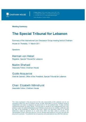 The special tribunal for Lebanon